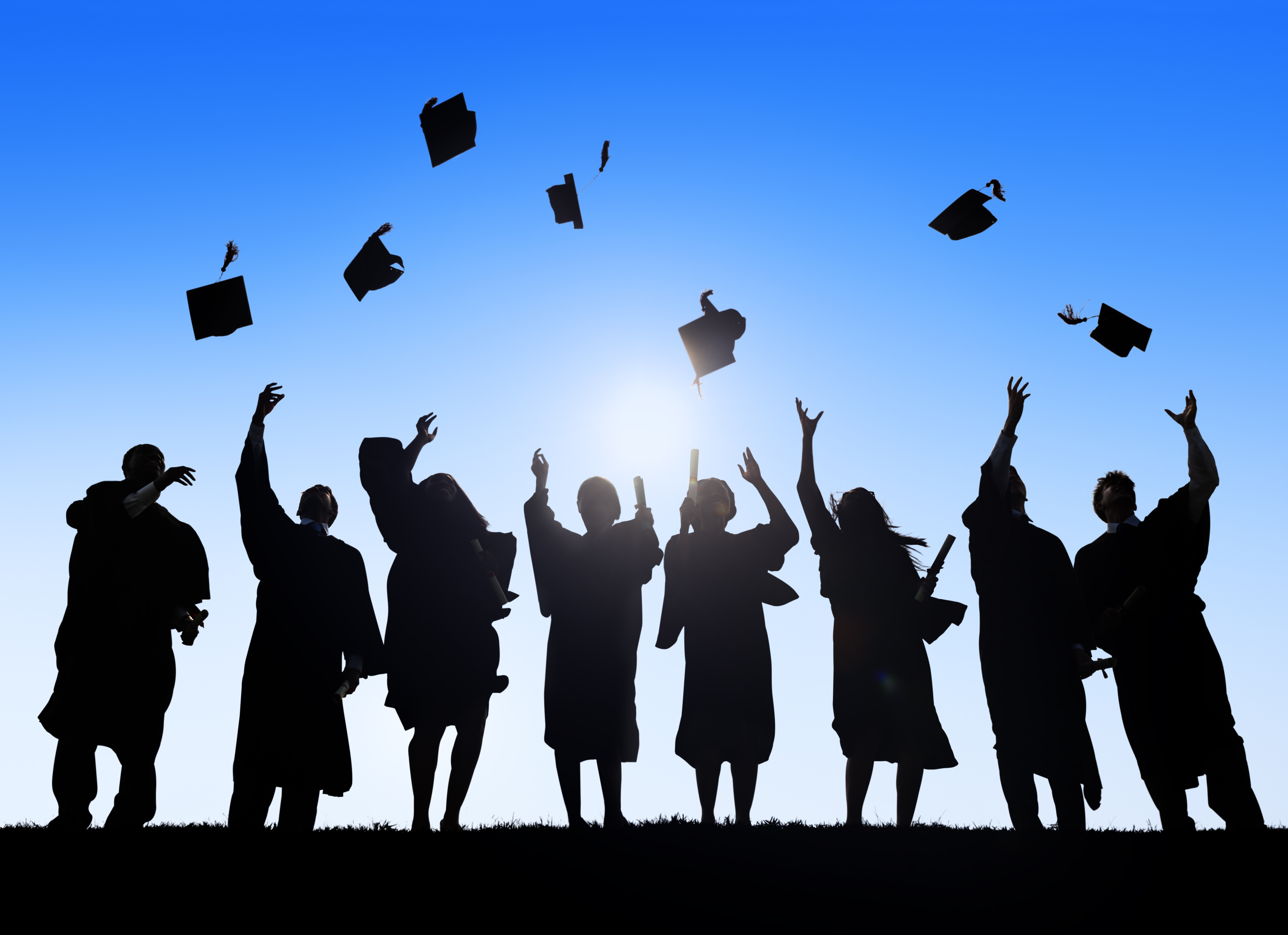 Graduation - throwing the hats 