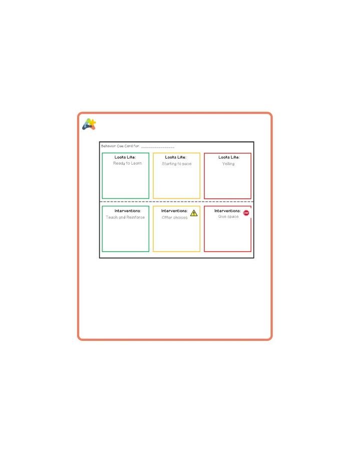 Resource for Behavior Cue Card