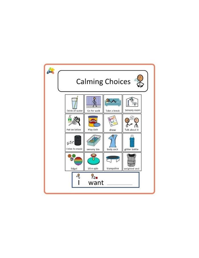 Resource for Choice Board - Calming