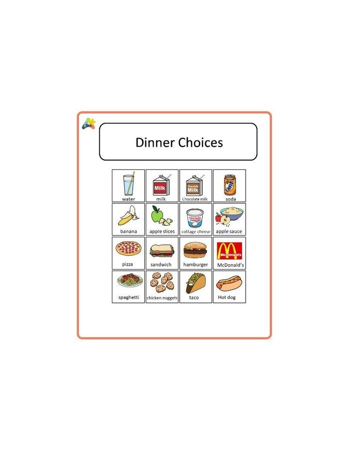Resource for Choice Board - Dinner