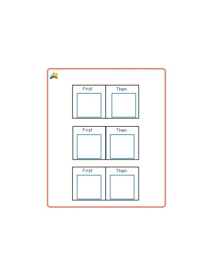 Resource for First - Then Boards (Blue Outline)