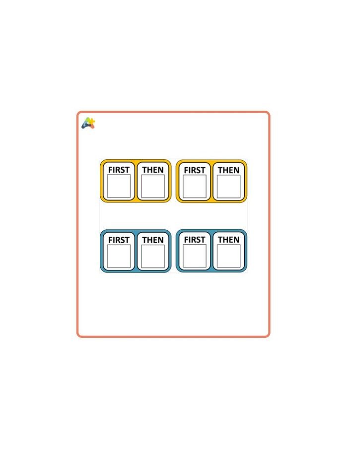 Resource for First - Then Boards (Yellow/Blue Outline)