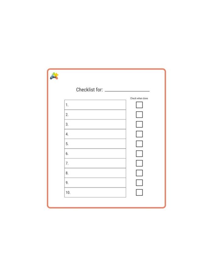 Resource for Schedule - Checklist (written)
