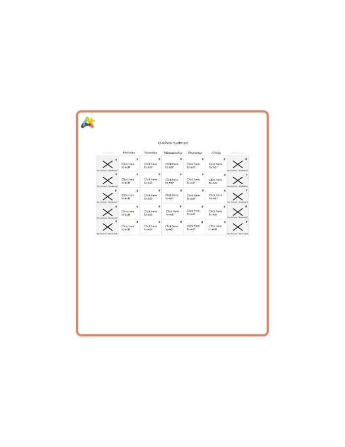 Resource for Schedule - Monthly Calendar