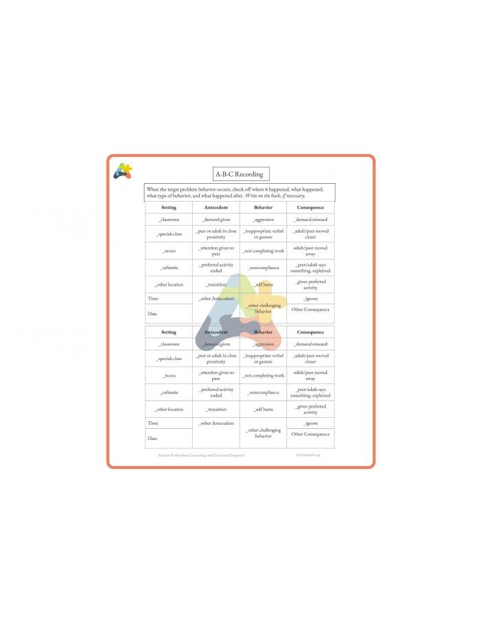 Resource for ABC Data Recording