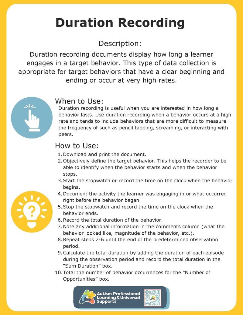 Duration Recording Implementation Guide